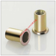 Steel Flat Head Round Body Plain Rivet Nut Zinc Plated